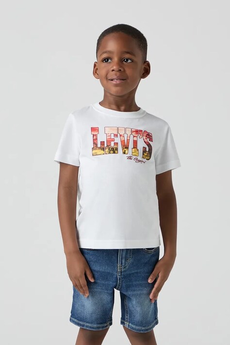 Detské tričko Levi's OFF ROAD TEE biela farba, s potlačou, 8EM789