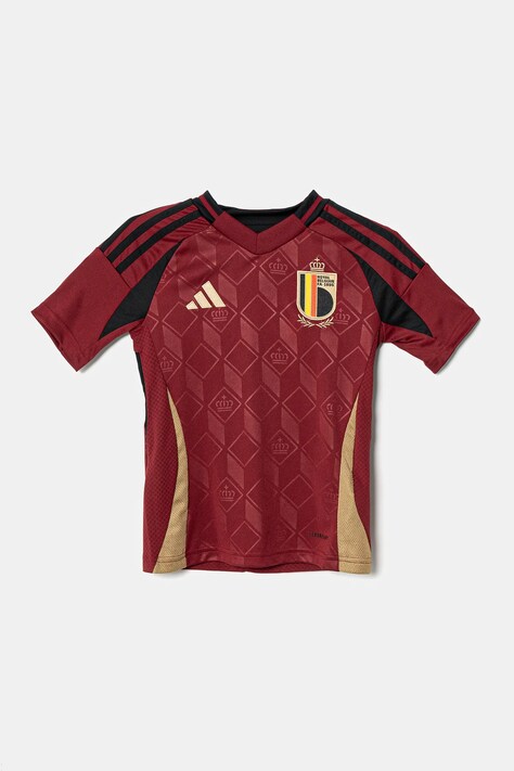 adidas Performance t-shirt dziecięcy kolor bordowy wzorzysty IQ0777