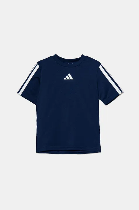 adidas tricou copii culoarea albastru marin, cu imprimeu, JJ1035