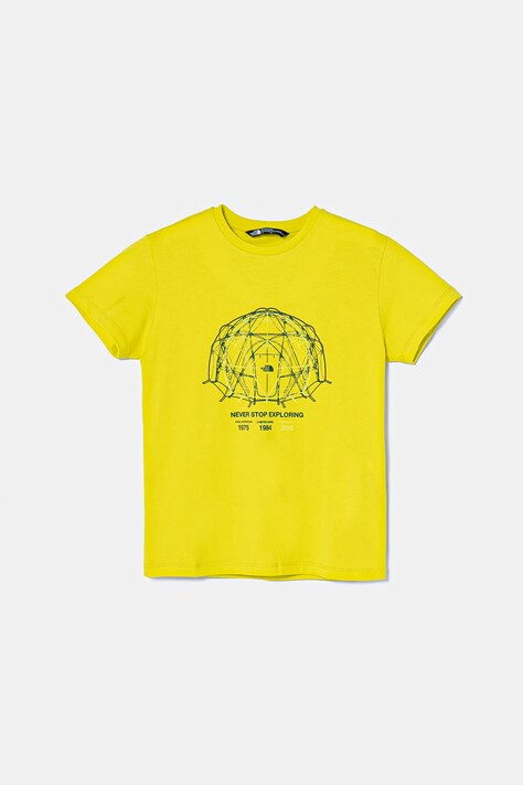 The North Face tricou de bumbac pentru copii GRAPHIC RELAXED S/S TEE culoarea verde, cu imprimeu, NF0A8AXGJE31