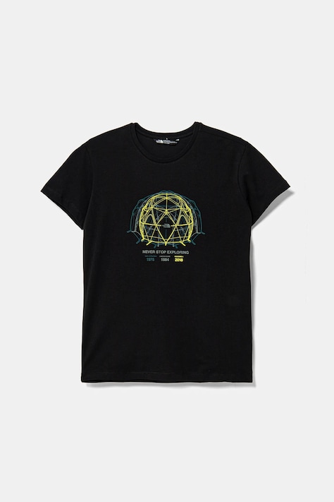 Detské bavlnené tričko The North Face GRAPHIC RELAXED S/S TEE čierna farba, s potlačou, NF0A8AXGJK31