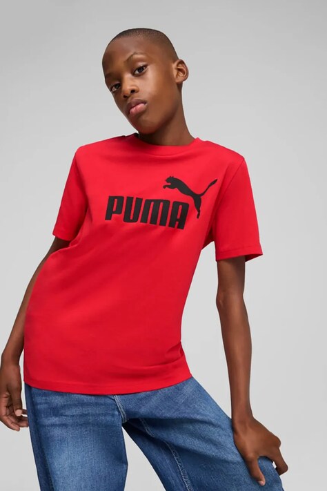 Puma t-shirt bawełniany dziecięcy ESS No. 1 Logo Tee kolor czerwony z nadrukiem 684906