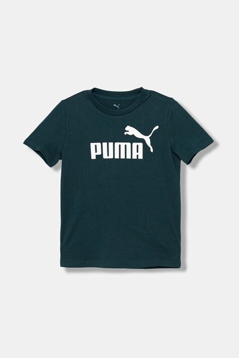 Puma t-shirt bawełniany dziecięcy ESS No. 1 Logo Tee kolor zielony z nadrukiem 684906