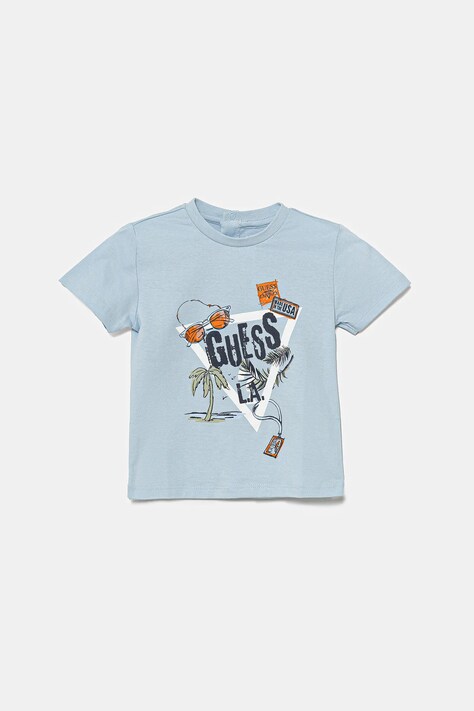 Guess tricou din bumbac pentru bebeluși cu imprimeu, I5GI00 K8HM4