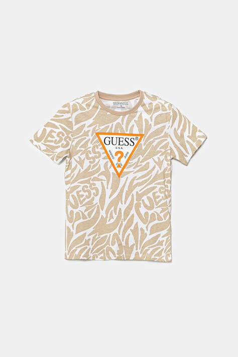 Παιδικό βαμβακερό μπλουζάκι Guess χρώμα: πράσινο, L5GI03 K8HM4