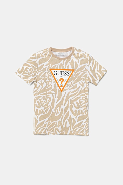 Guess t-shirt bawełniany dziecięcy kolor zielony wzorzysty L5GI03 K8HM4