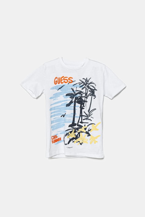 Guess tricou de bumbac pentru copii culoarea alb, cu imprimeu, L5GI05 K8HM4
