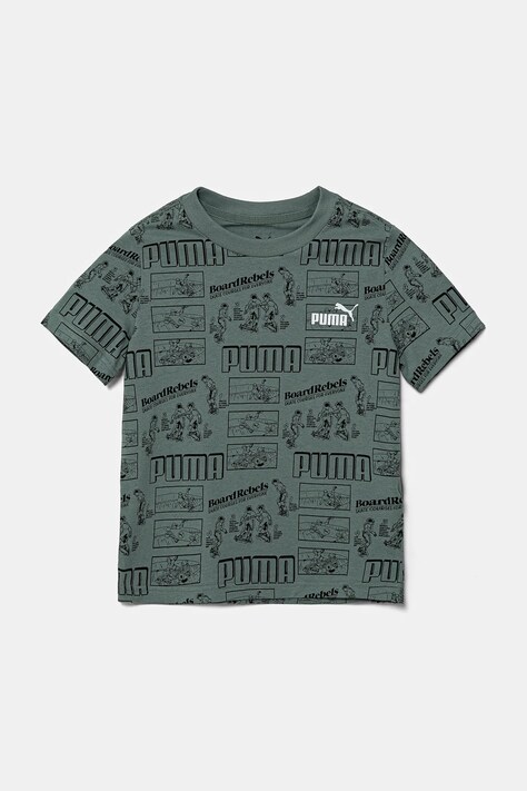 Dječja pamučna majica kratkih rukava Puma MID90S AOP Tee boja: zelena, s uzorkom, 685146