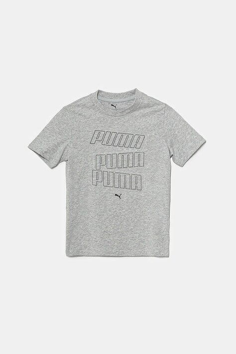 Otroška bombažna kratka majica Puma ESS LOGO LAB HOG Tee siva barva, 685788
