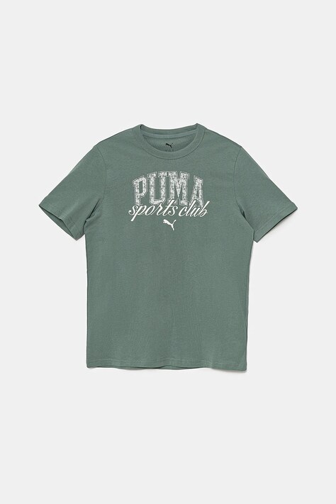 Otroška bombažna kratka majica Puma CLASS Graphic Tee zelena barva, 685814