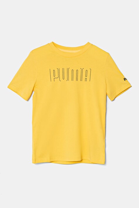 Otroška bombažna kratka majica Puma SPORT Graphic Tee rumena barva, 685850