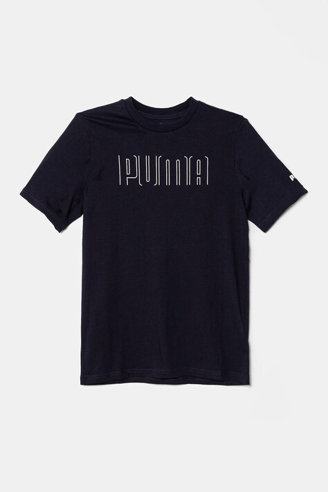 Otroška bombažna kratka majica Puma SPORT Graphic Tee mornarsko modra barva, 685850