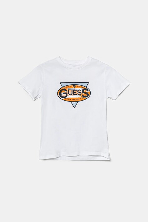 Detské bavlnené tričko Guess biela farba, s potlačou, N5GI01 K8HM4