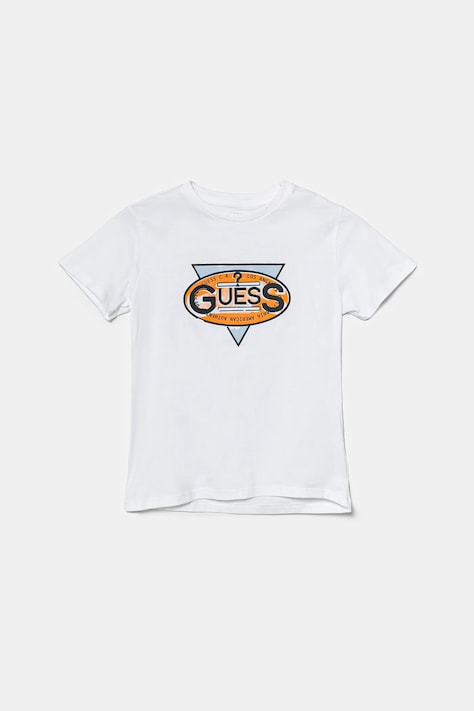 Dětské bavlněné tričko Guess bílá barva, s potiskem, N5GI01 K8HM4