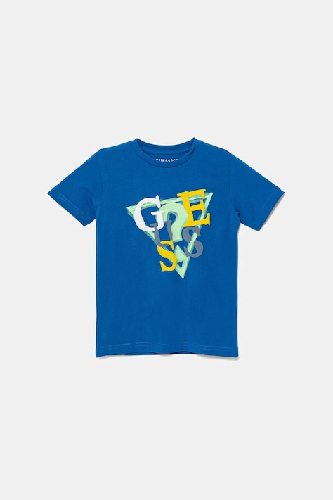 Детская хлопковая футболка Guess с принтом N5GI10 K8HM4