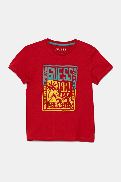 Guess tricou de bumbac pentru copii culoarea rosu, cu imprimeu, N5GI16 K8HM4