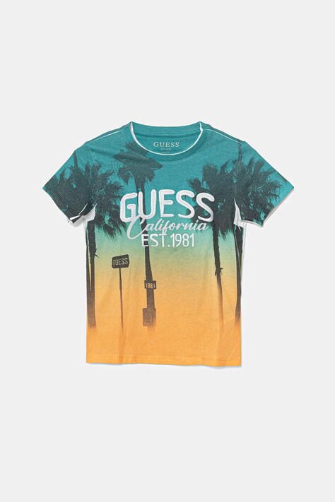 Guess tricou copii culoarea verde, cu imprimeu, N5GI18 KCVP2