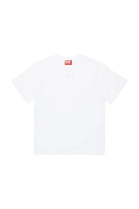 Diesel gyerek pamut póló TMARCUS OVER T-SHIRT fehér, sima, J02022