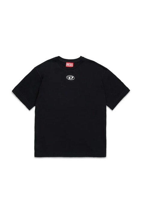 Diesel gyerek pamut póló TMARCUS OVER T-SHIRT fekete, sima, J02022