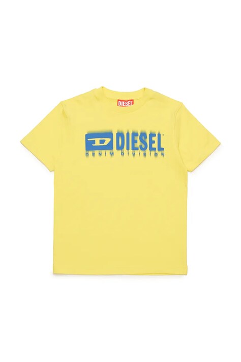 Diesel gyerek pamut póló TDIEGORL6 T-SHIRT sárga, nyomott mintás, J02033