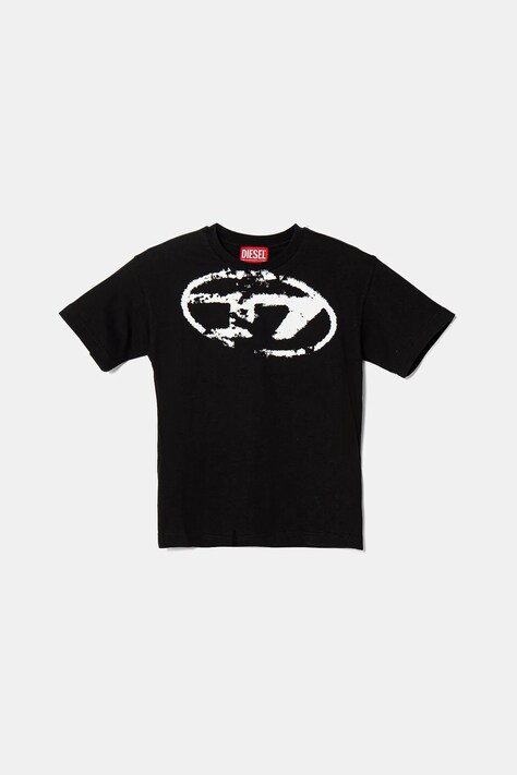 Diesel gyerek pamut póló TBOXTN14 OVER T-SHIRT fekete, nyomott mintás, J02240