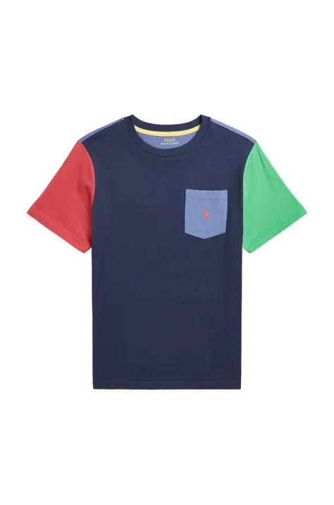 Polo Ralph Lauren tricou de bumbac pentru copii culoarea albastru marin, neted, 323861435010