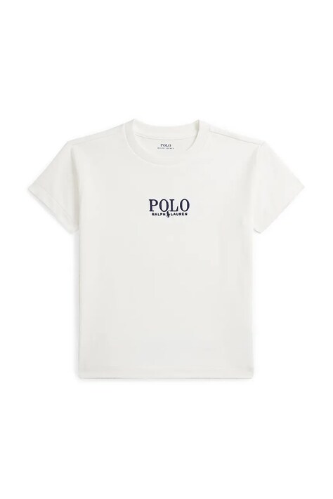 Polo Ralph Lauren tricou de bumbac pentru copii culoarea alb, cu imprimeu, 322964779002
