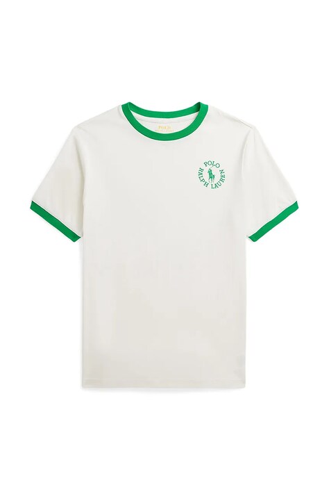 Polo Ralph Lauren gyerek pamut póló fehér, sima, 323964454001