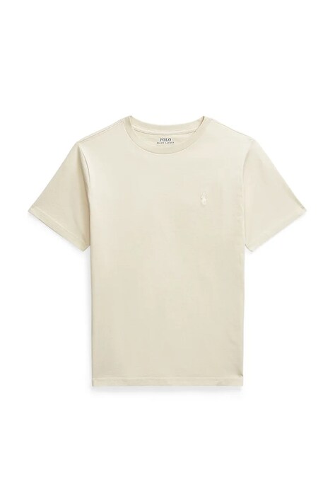 Detské bavlnené tričko Polo Ralph Lauren béžová farba, jednofarebné, 323832904182