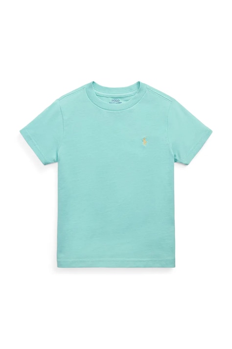 Dětské bavlněné tričko Polo Ralph Lauren tyrkysová barva, 322832904176