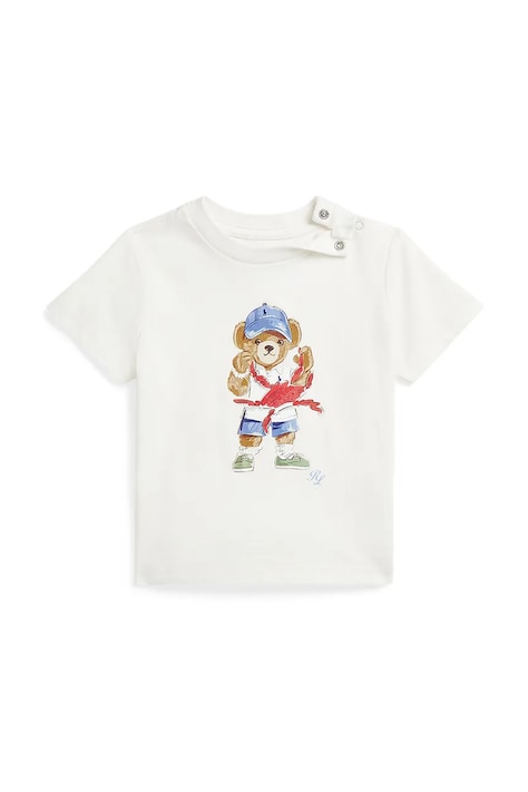Detské bavlnené tričko Polo Ralph Lauren biela farba, s potlačou, 320965276002