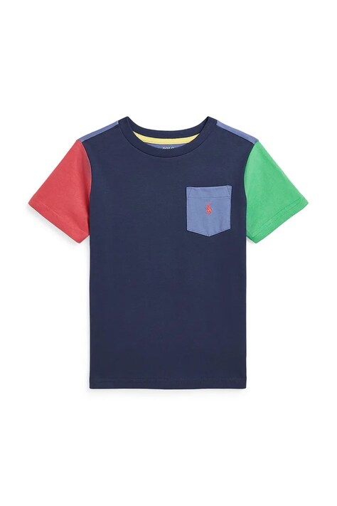 Polo Ralph Lauren tricou de bumbac pentru copii culoarea albastru marin, neted, 322861435010