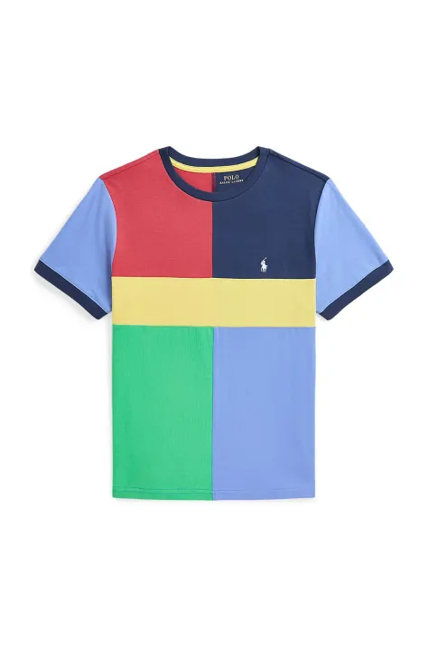 Polo Ralph Lauren t-shirt bawełniany dziecięcy kolor niebieski wzorzysty 323964075001