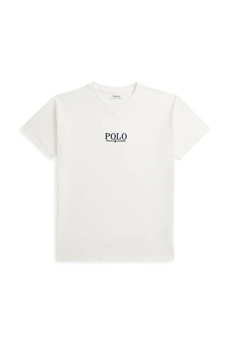 Dětské bavlněné tričko Polo Ralph Lauren bílá barva, 323964779002