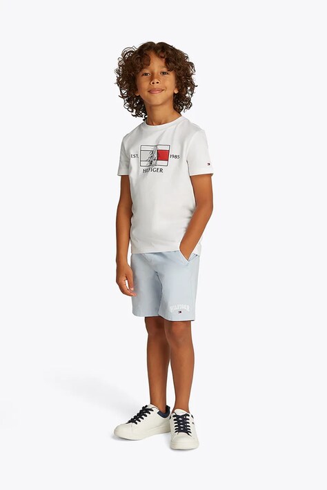 Tommy Hilfiger t-shirt dziecięcy kolor biały z nadrukiem KB0KB09530