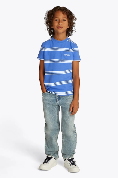 Dětské tričko Tommy Hilfiger modrá barva, KB0KB09534