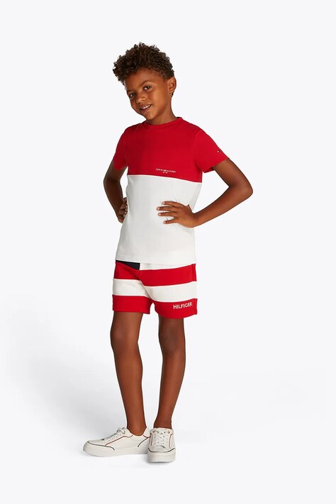 Tommy Hilfiger tricou de bumbac pentru copii culoarea roșu, uni, KB0KB09617