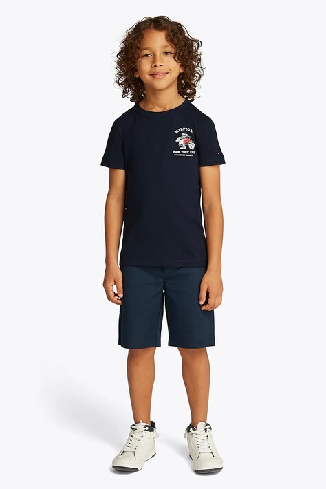 Παιδικό βαμβακερό μπλουζάκι Tommy Hilfiger χρώμα: ναυτικό μπλε, KB0KB09648