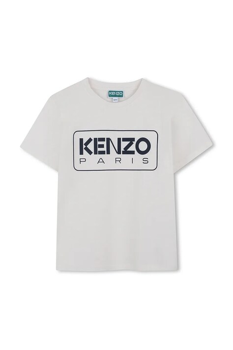 Otroška bombažna kratka majica Kenzo Kids bela barva, K61142