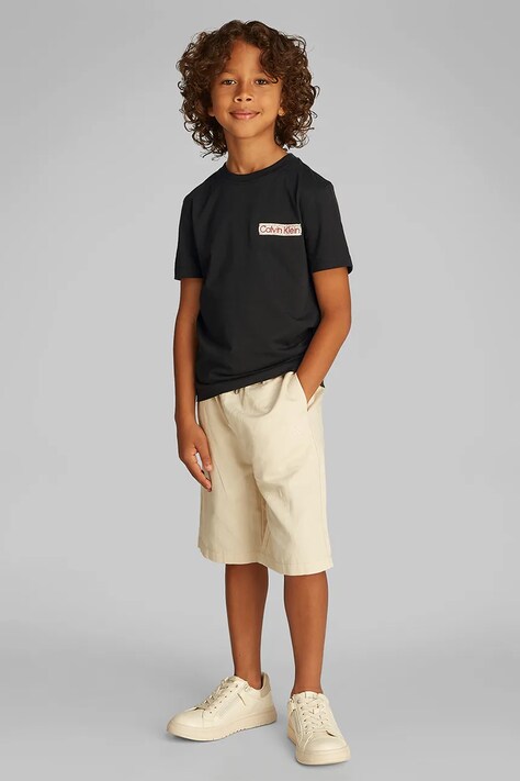 Дитяча бавовняна футболка Calvin Klein Jeans колір чорний однотонна IB0IB02451