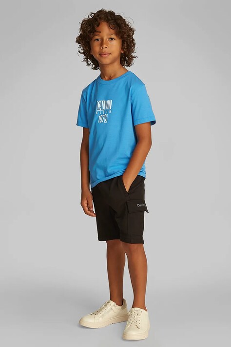 Calvin Klein Jeans t-shirt in cotone per bambini colore blu IB0IB02456