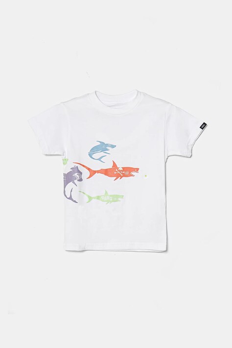 Vans tricou de bumbac pentru copii The Pack culoarea alb, cu imprimeu, VN000MMHWHT1