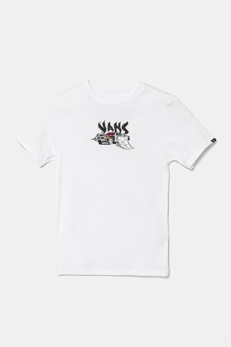 Vans tricou de bumbac pentru copii Copout culoarea alb, cu imprimeu, VN000MK1WHT1