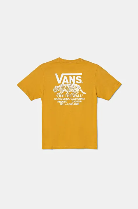 Vans tricou de bumbac pentru copii Sneaky culoarea galben, cu imprimeu, VN000MK2BL21