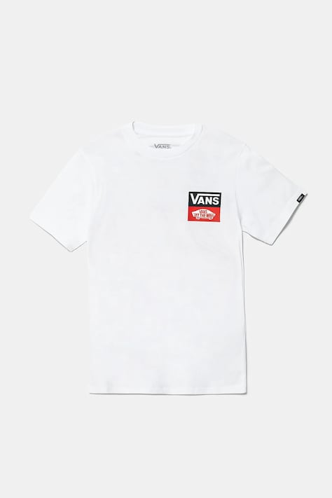 Vans tricou de bumbac pentru copii OG LOGO culoarea alb, cu imprimeu, VN000GDGWHT1
