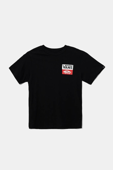 Detské bavlnené tričko Vans OG LOGO čierna farba, s potlačou, VN000GDGBLK1