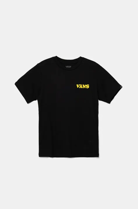 Παιδικό βαμβακερό μπλουζάκι Vans HASTA LA SHAKA χρώμα: μαύρο, VN000NWQBLK1