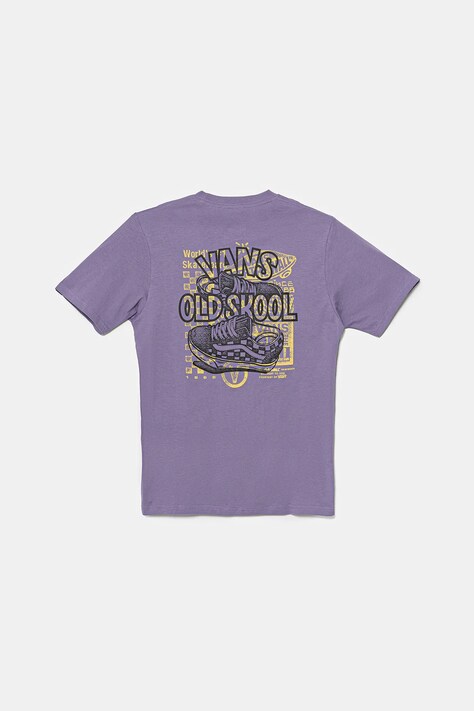 Vans tricou de bumbac pentru copii Old Skool culoarea violet, cu imprimeu, VN000MKU6PH1