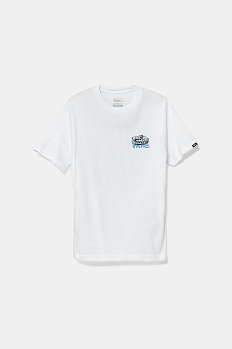 Vans tricou de bumbac pentru copii Old Skool culoarea alb, cu imprimeu, VN000MKUWHT1