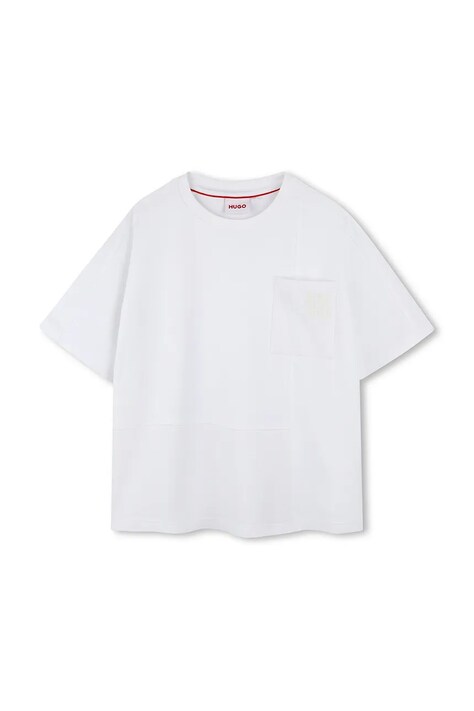 HUGO tricou de bumbac pentru copii culoarea alb, neted, G00342